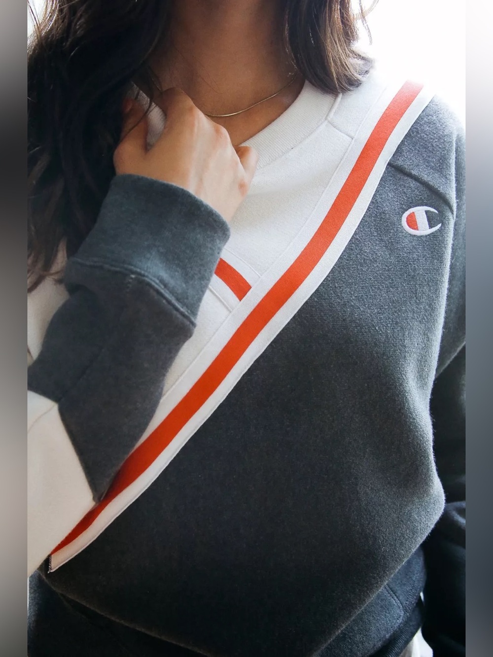 Champion Reverse Weave Diagonal Colorblock Sweatshirt - Picture 7 of 7